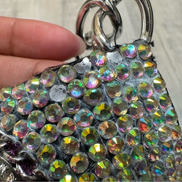 Silver & Purple Rhinestone Decorated Bra 34C - Picture 8 of 10